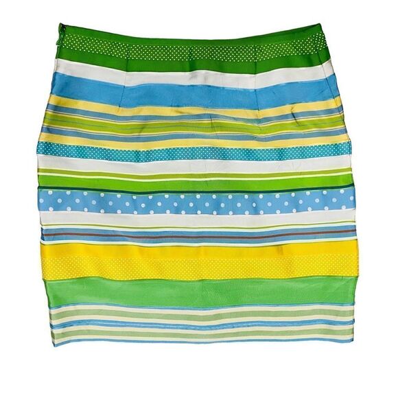 J. McLaughlin Multicolor Grosgrain Ribbons Side Zip Lining Pencil Skirt Sz 8 - Picture 4 of 10
